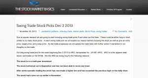 Swing Trade Stock Picks Dec 2 2013